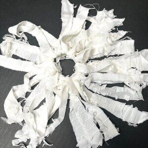 Fringe Hair Tie Off White Textured Dreadfalls Mummy Halloween Costume Cosplay OS